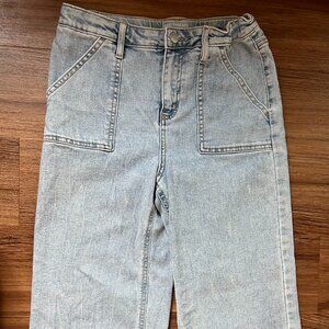 Wide Leg Stretch Light Wash Jeans